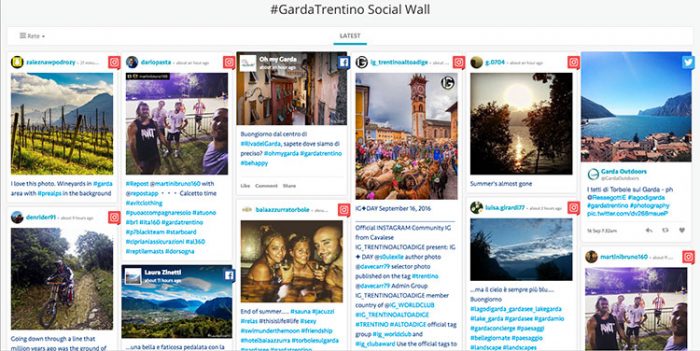 Social wall #Gardatrentino Tipps  